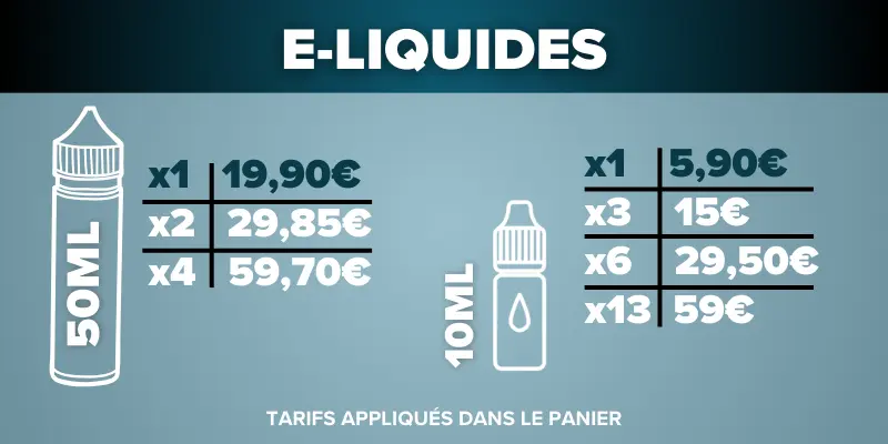 tarifs de nos eliquides